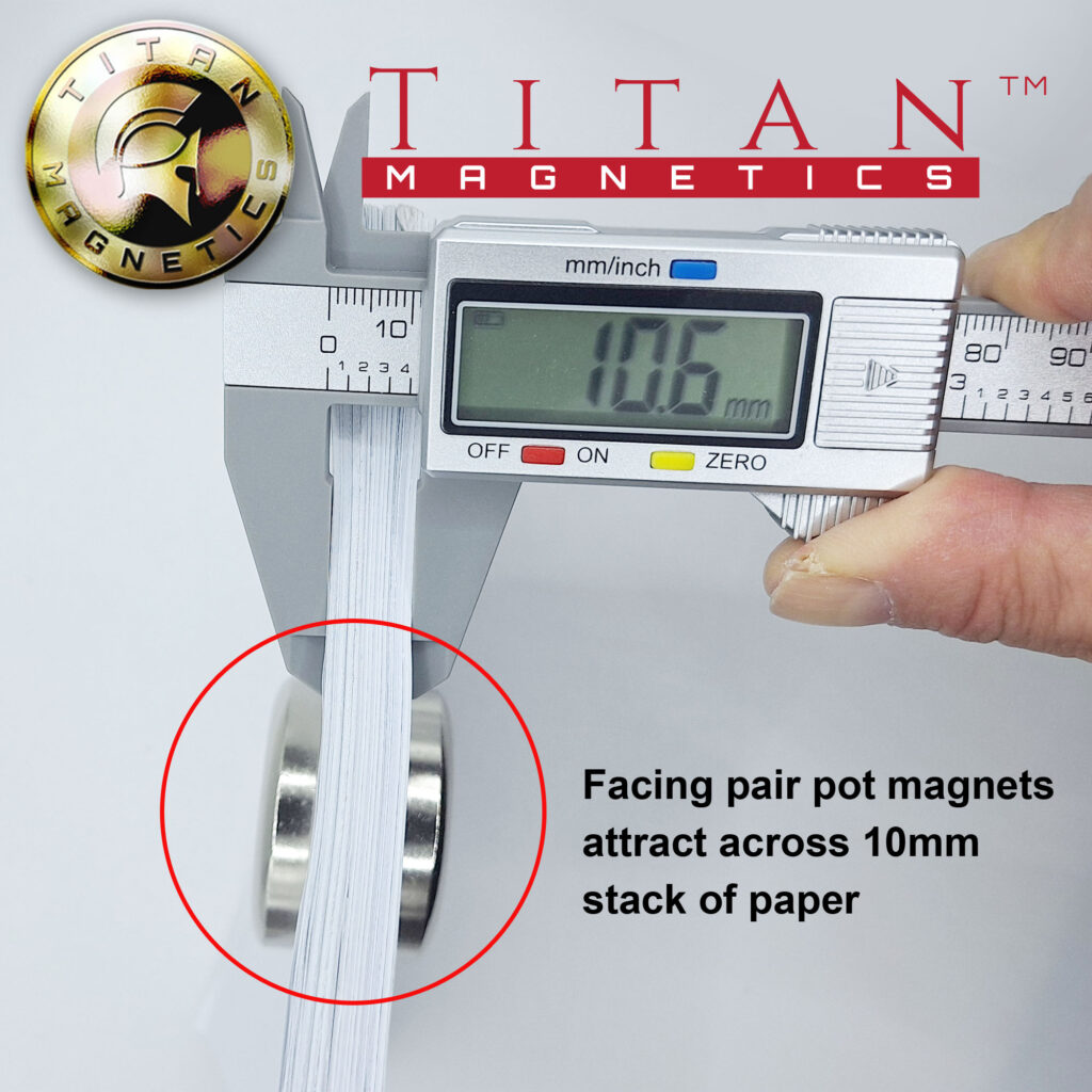 2pcs Mounting Neodymium Magnets attracts across 10mm gap