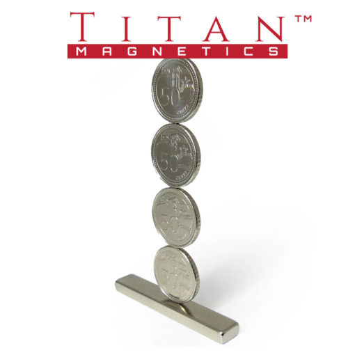 50 cents Coins on Neodymium Magnet