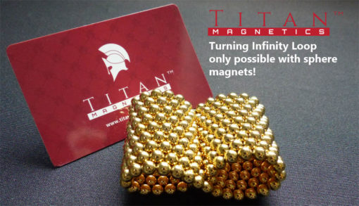 Gold Plated Infinity Loop with 5mm Sphere Magnets