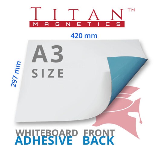 A3 Magnetic Whiteboard Sheet with Adhesive