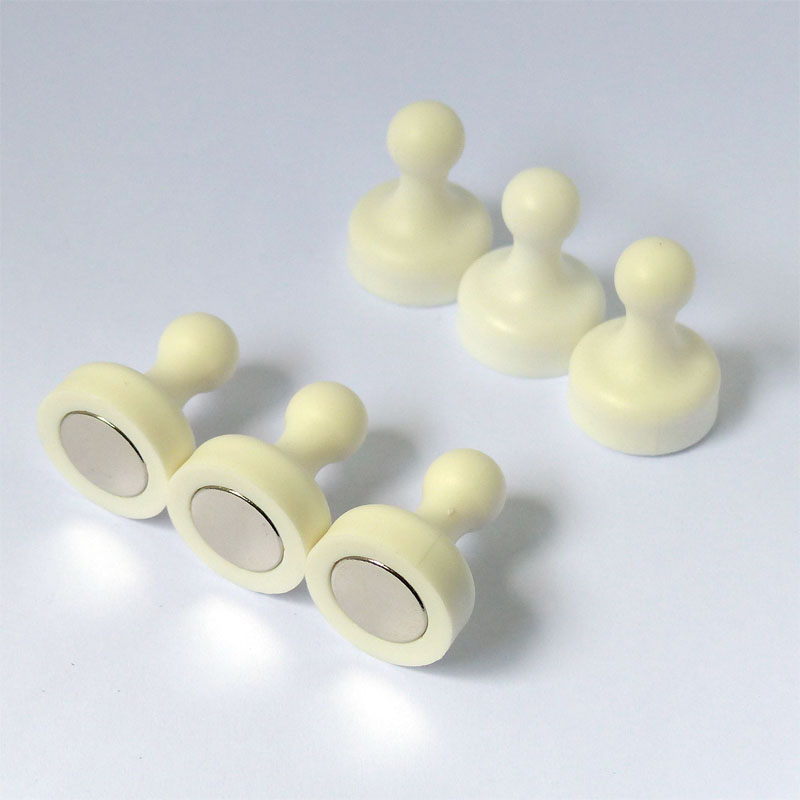 Pin Magnets Neodymium – Dia 19mmx25mm 6pcs White - Image 2