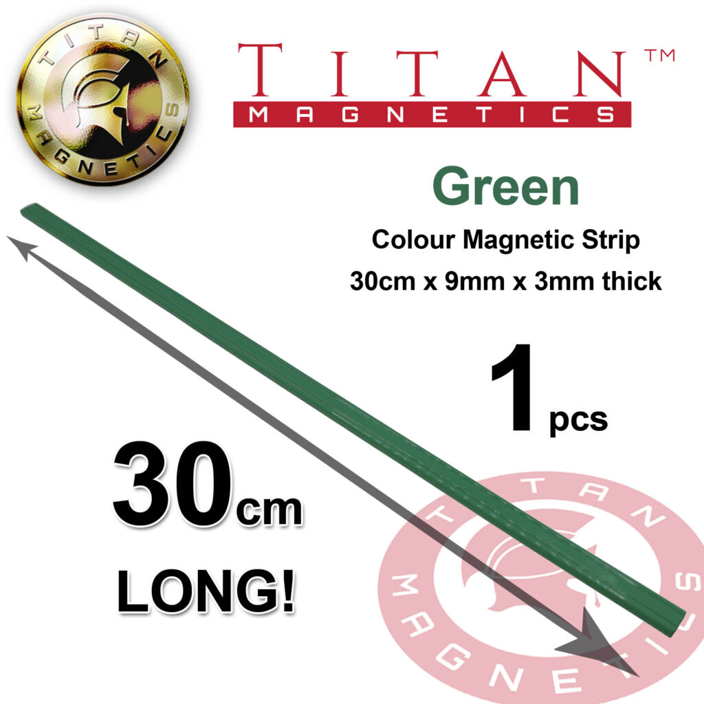 Colour Magnetic Strips Green 30cm
