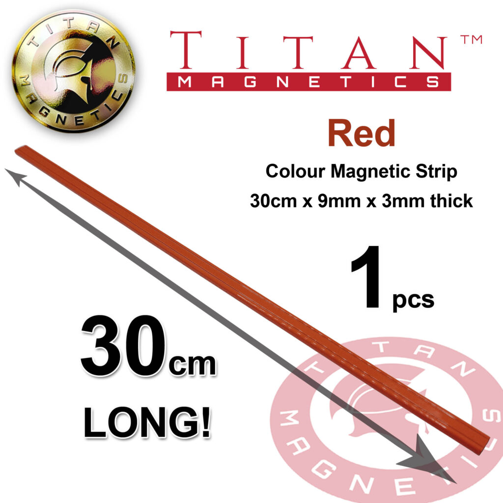 Colour Magnetic Strips Red 30cm