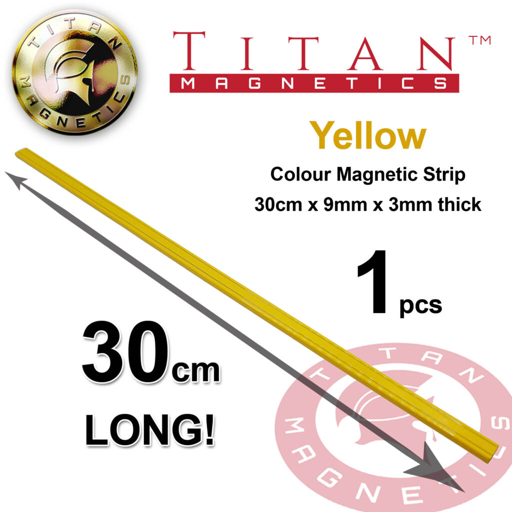 Colour Magnetic Strips Yellow 30cm