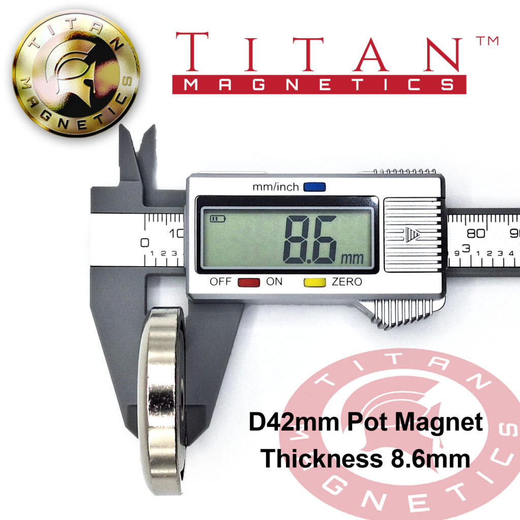 Diameter 42mm Neodymium Mounting Magnet 8mm Thick Specs