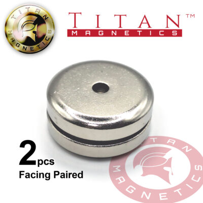Facing Pair Neodymium Mounting Magnets Countersunk Dia42mm 2pcs
