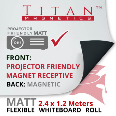 Flexible Magnetic Whiteboard Projector Matt Magnetic Back 240x120cm