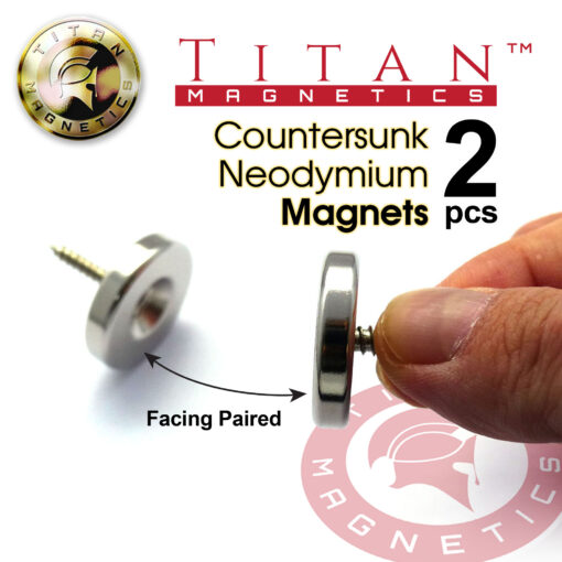 Ring Countersunk Neodymium Magnets N45 24od x 5id x 5mm 2pcs/pack - Image 2