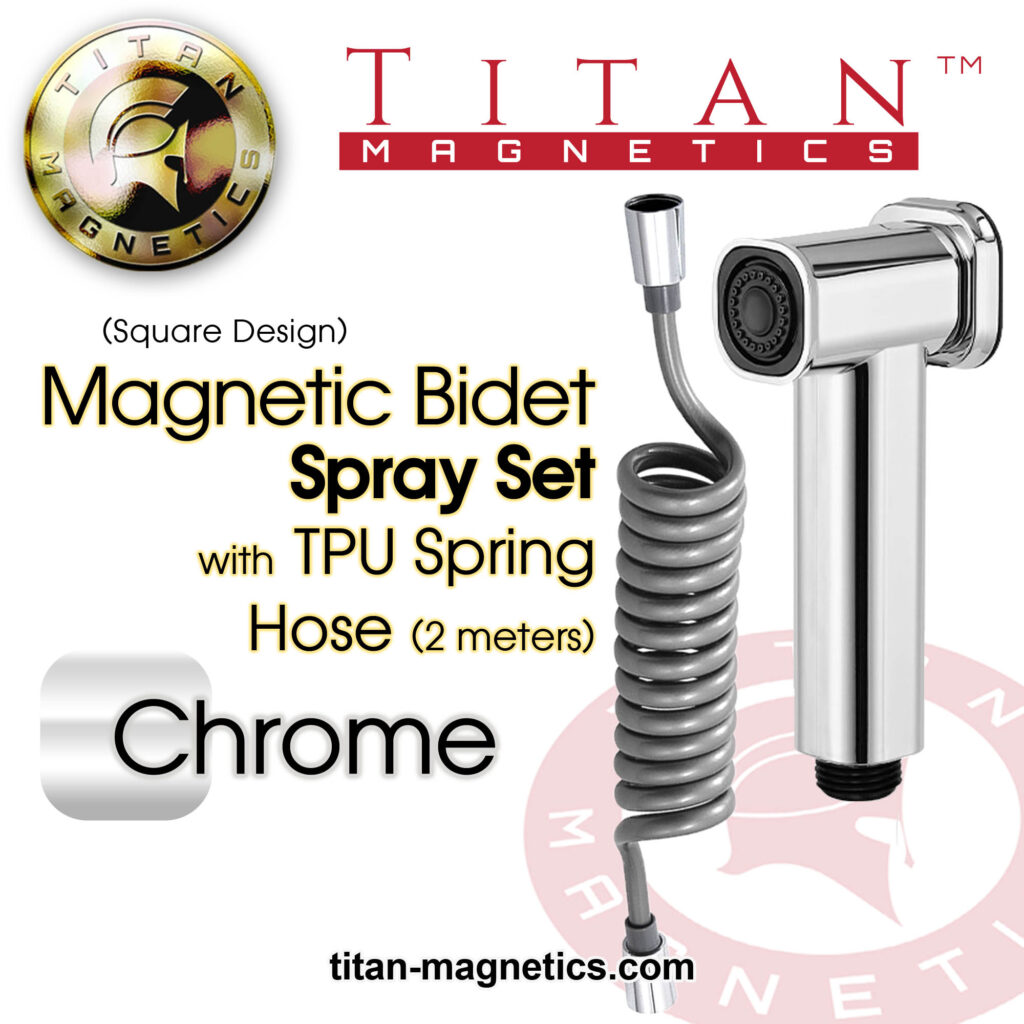 Premium Chrome Magnetic Bidet Spray Set with TPU 2M Spring Hose