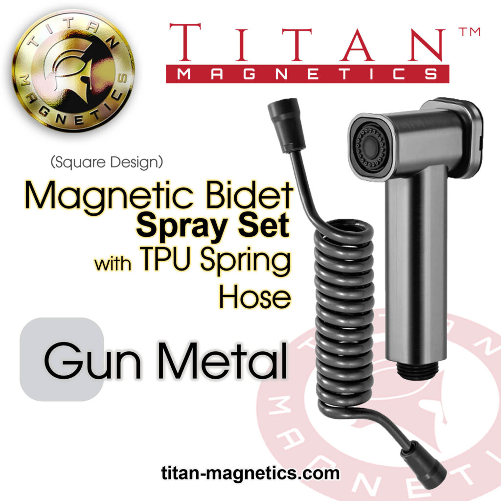 Magnetic Bidet Spray Set with TPU 2M Spring Hose - Gun Metal