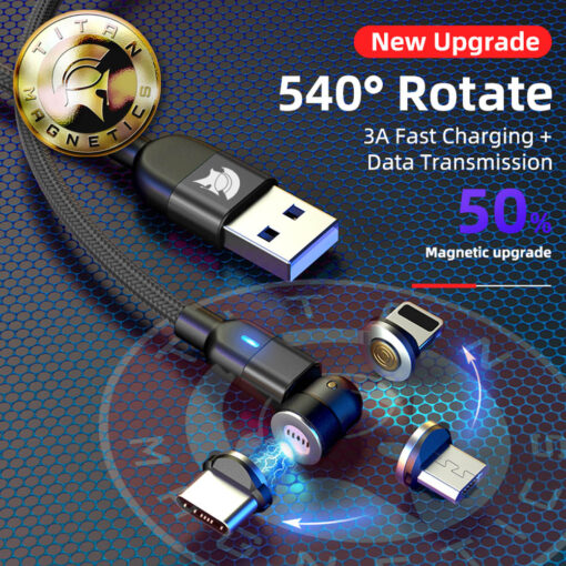 Magnetic Data USB Cable Mobile 90degrees Universal head