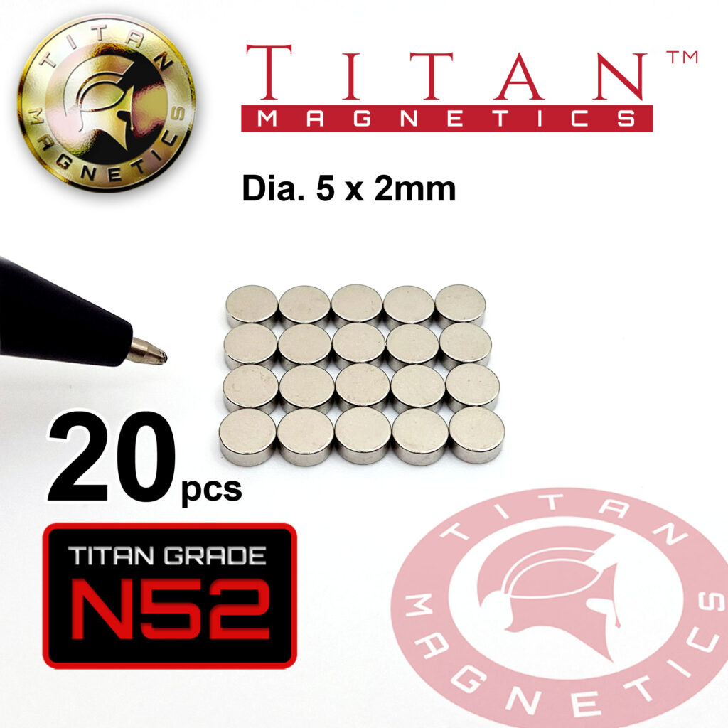 N52 Rare Earth Magnets D5x2mm 20pcs