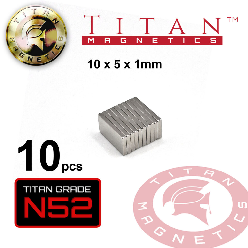 N52 Rectangle Neodymium Magnets 10x5x1mm