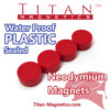 Neodymium Magnet IP68 Plastic Red