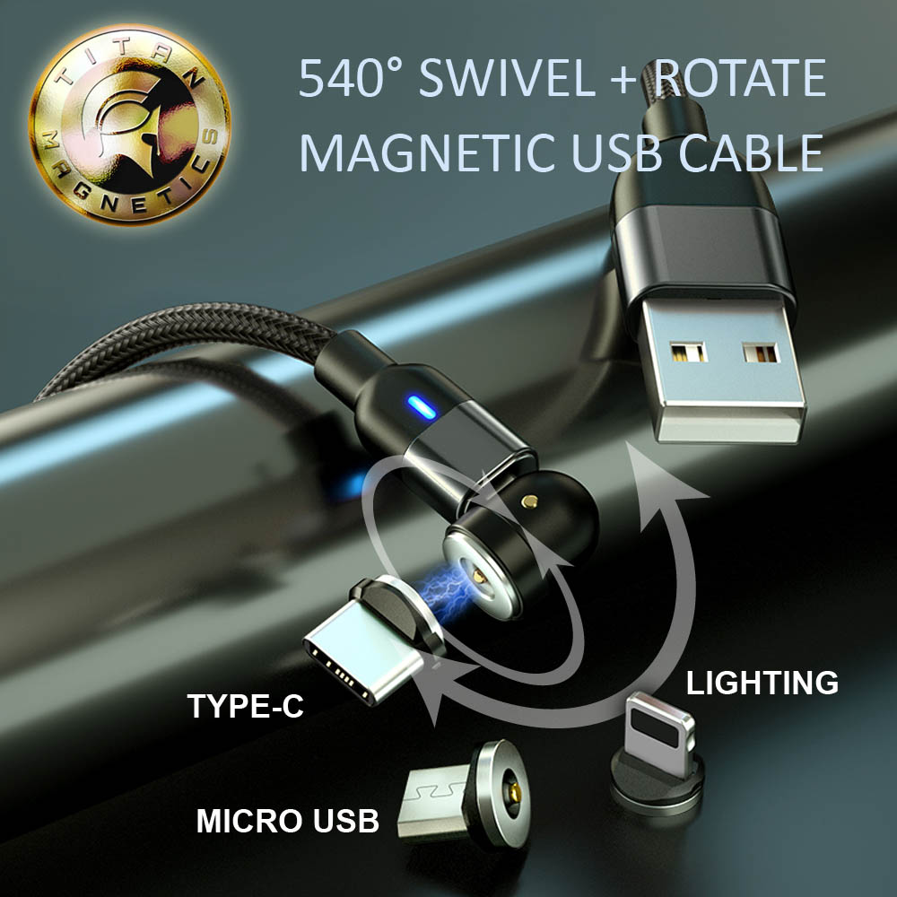 iOS Micro USB and Type-C Charging Cable Universal Magnetic Head